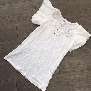 Justice girls white shirt blouse 6